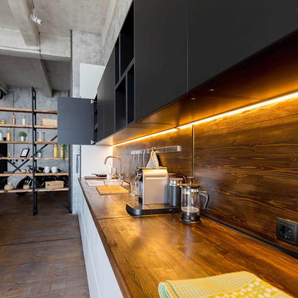 luxury studio apartment with a free layout in a loft style in da