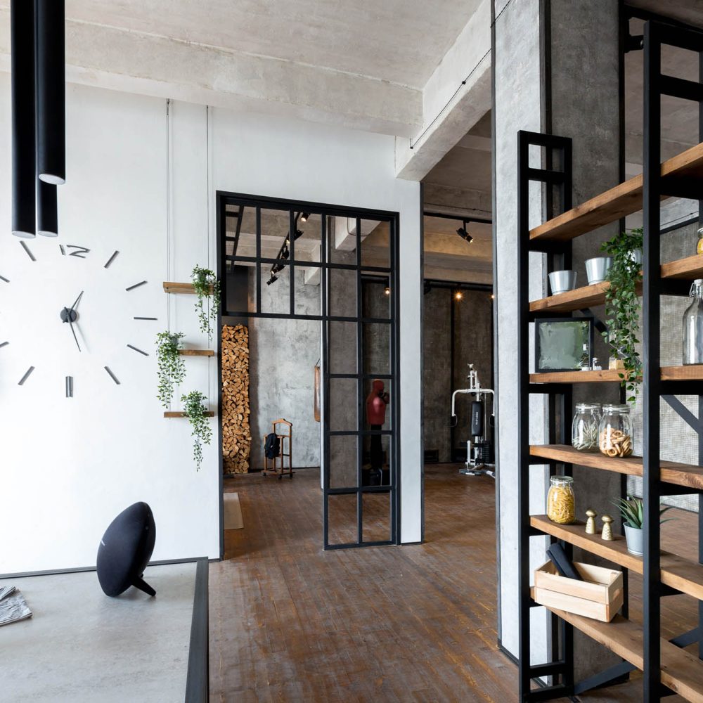 luxury studio apartment with a free layout in a loft style in da